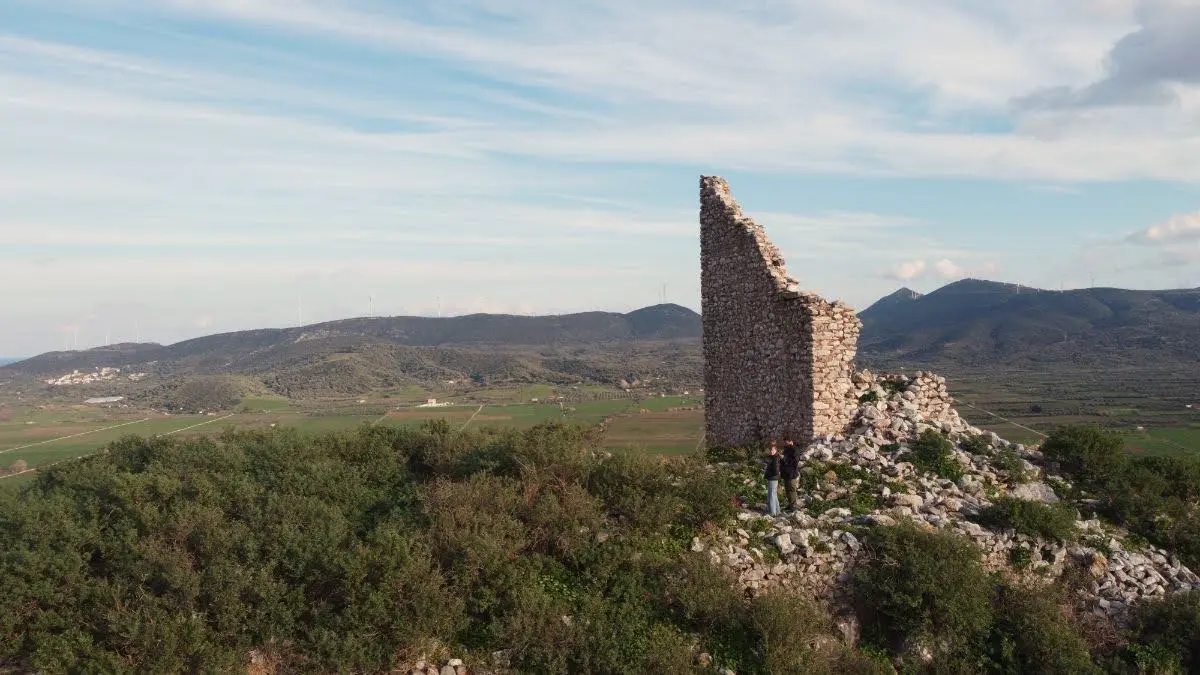 The Venetian tower of Dystos on evia island 