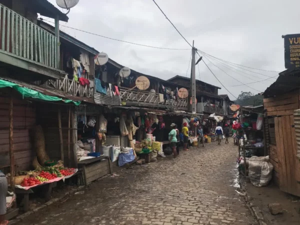 The main road of Andasibe village madagascar