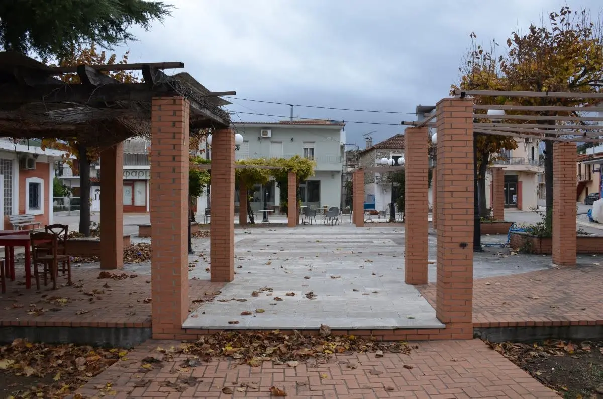 The square of asminio village in north evia