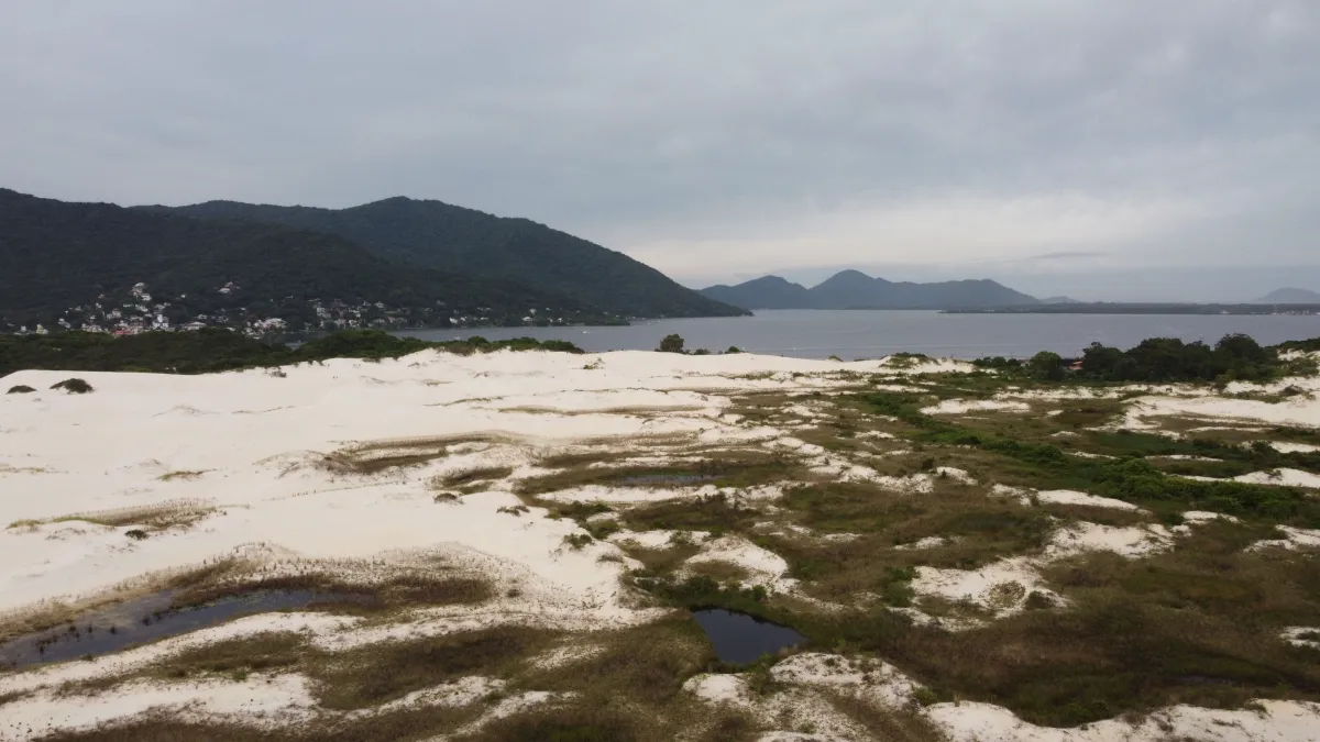 Dunas entre a Lagoa da Conceição e o mar, em Florianópolis