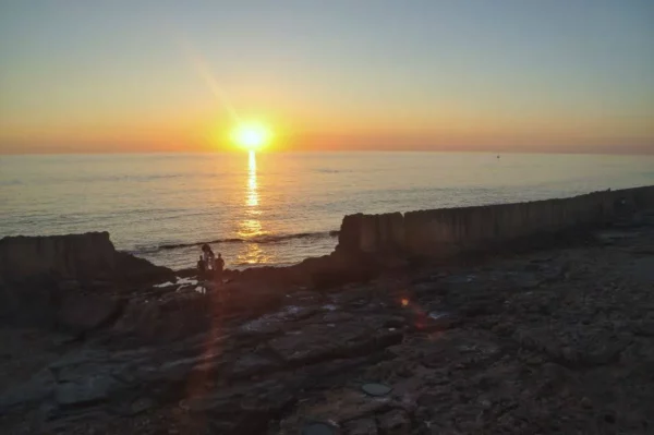 sunset at the Phoenician Wall in batroun, lebanon