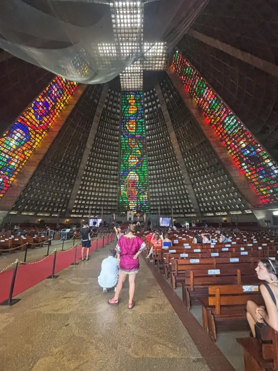 Inside the Metropolitan Cathedral of rio de janeiro