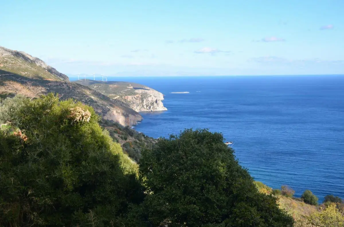 view of the Majestic Aegean Sea from the east coast of evia island
