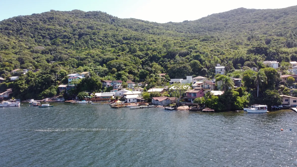 Aerial view of Costa da Lagoa village in santa catarina island