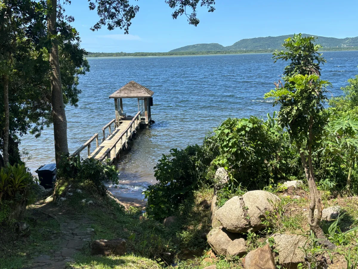 Private pier on shore of lagoa da conceicao