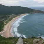 View of Lagoinha do Leste Beach from Morro da Caroa viewpoint in ilha de santa catarina in brazil
