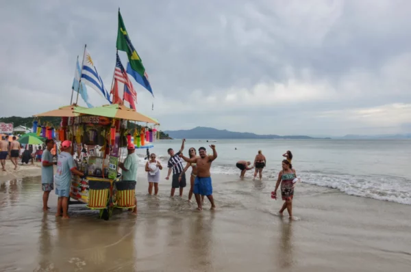 Locals enjoying life at Praia Lagoinha do Norte on santa catarina island
