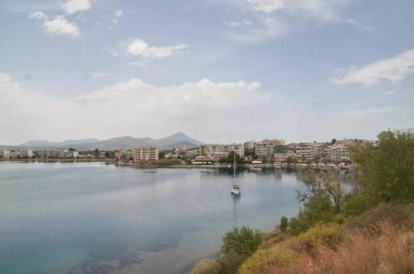 View of Lefkandi beach from Xeropolis Hill