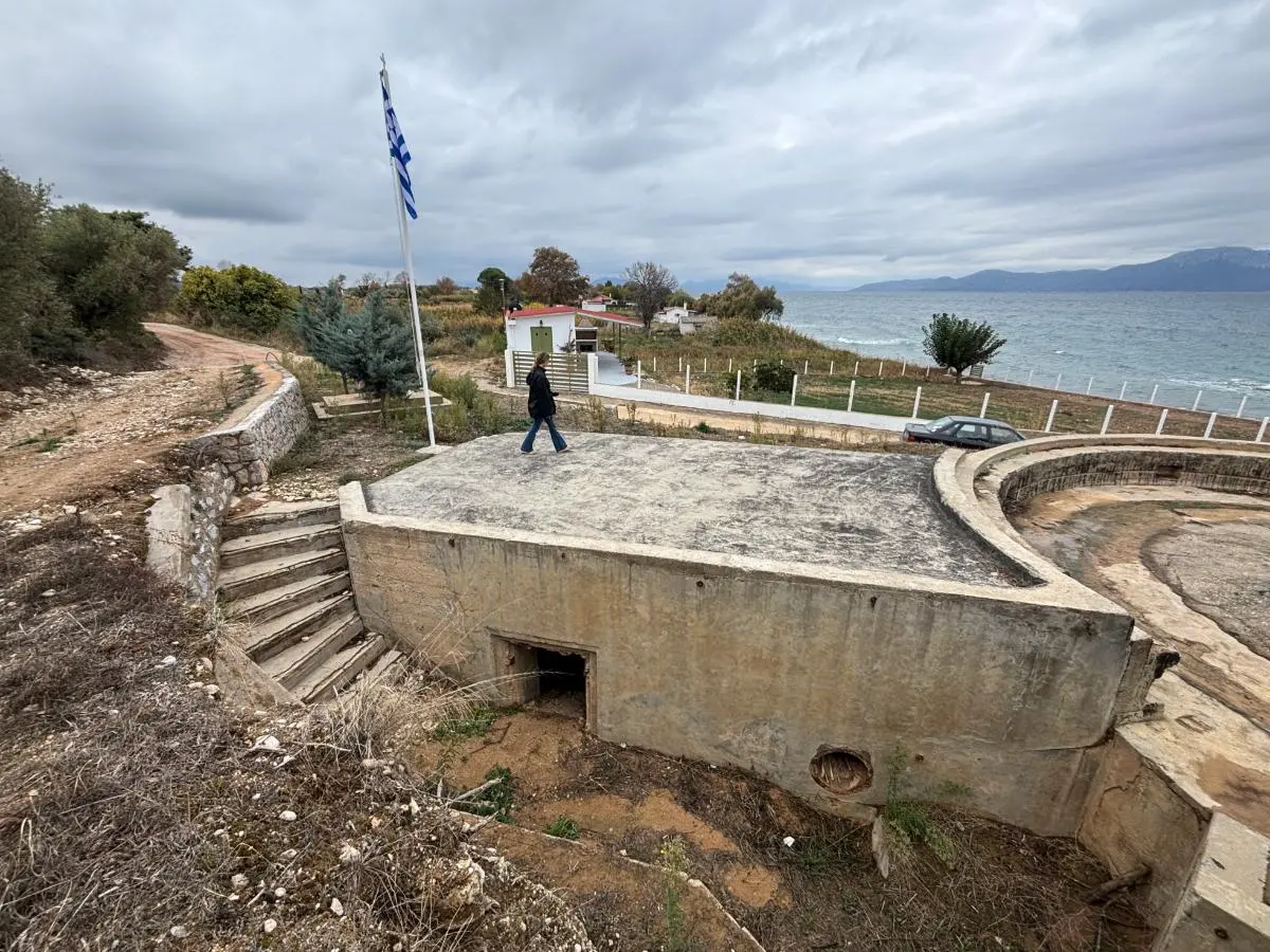 parking space of metaxa bunker in north evia