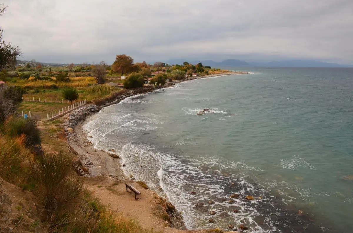 Coastal view from the fortified hill of metaxa bunker in north evia
