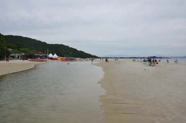 A broad stretch of soft sand at praia forte on santa catarina island