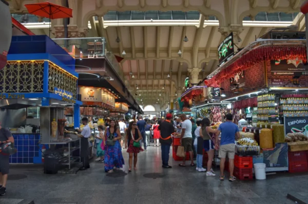 Inside the municipal market of sao paulo