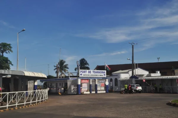 The entrance to the port of Toamasina largest port in madagascar