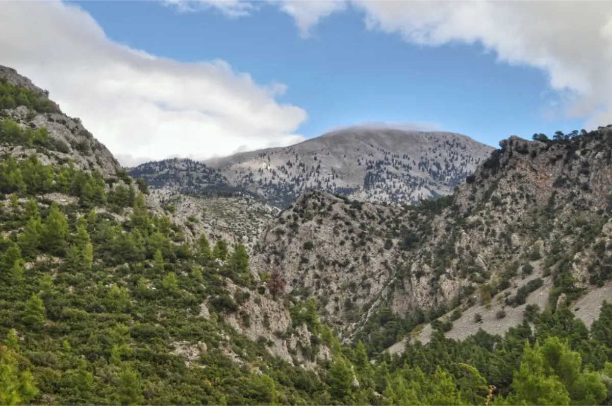 Mount Dirfys towering over Agali Gorge