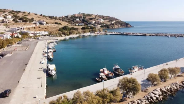 The fishing port of Agioi Apostoloi village in east evia
