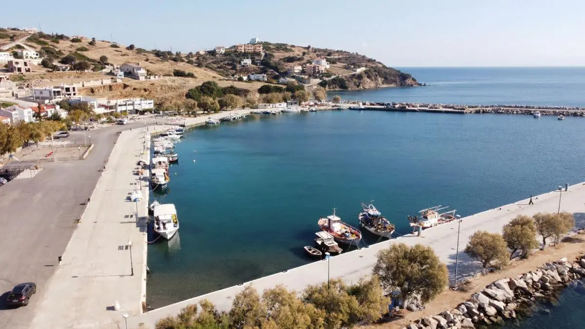 The fishing port of Agioi Apostoloi village in east evia