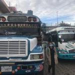 The bus station of Antigua guatemala