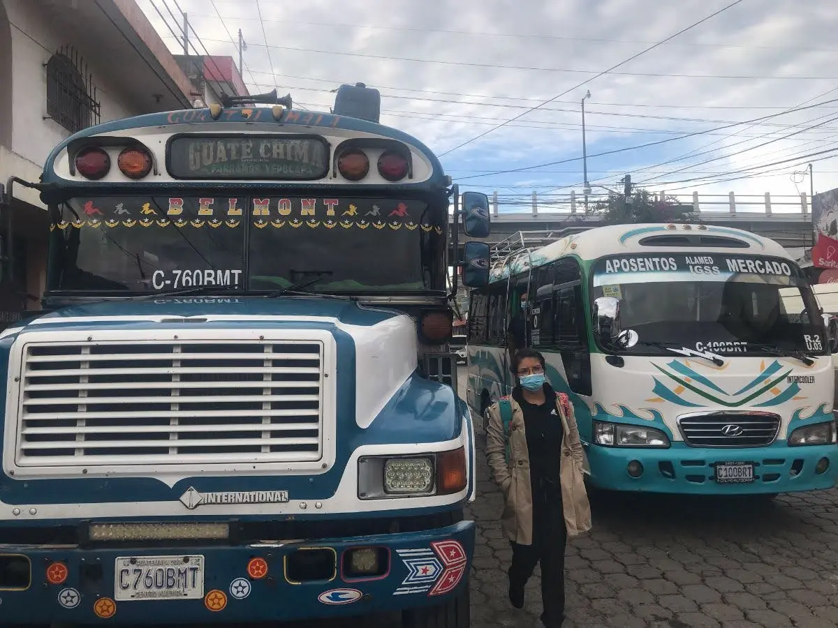 The bus station of Antigua guatemala