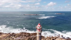 The top of Cabo Polonio’s lighthouse and the wide ocean