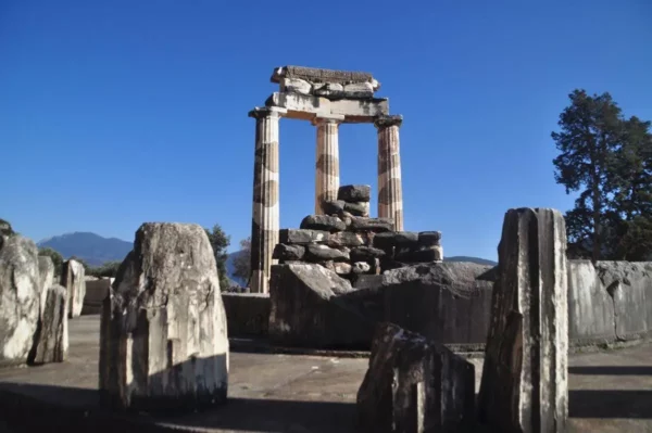 Sanctuary of Athena Pronaia and the Tholos in delphi archeological site