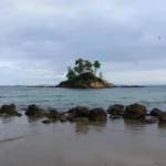 The islet of Agios Nikolaos across the beach of Ellinika in north evia