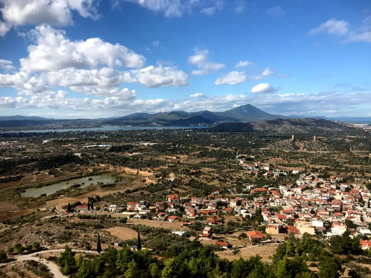 View of Fylla village from atop the castle
