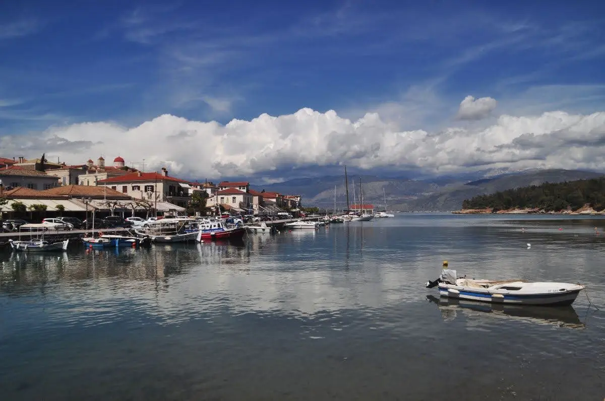 A view out of the main harbor of Galaxidi