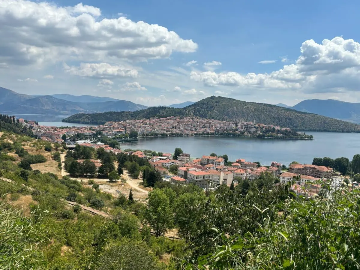 Serene summer view of Kastoria and its lake