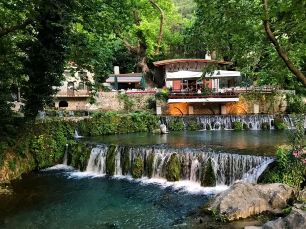 Scenic cascades of the Erkyna River in Livadia