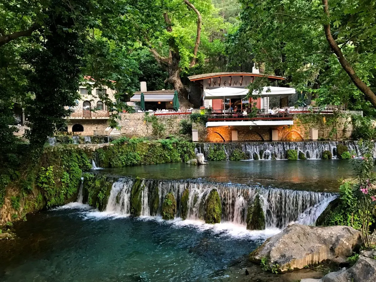 Scenic cascades of the Erkyna River in Livadia