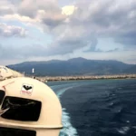 Leaving Patras behind on a ferry