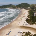 Aerial view of Praia do Rosa in santa catarina, brazil