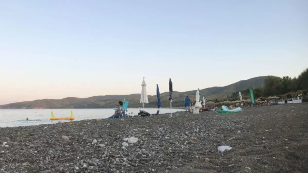 Lovely quiet beach of psaropouli on evia island, greece