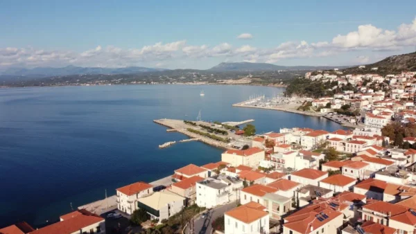 drone photo of pylos port