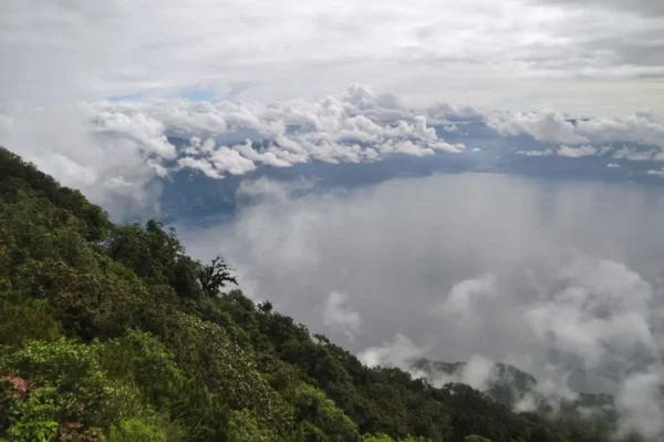 View of lake atitlan from the summit of volcan san pedro