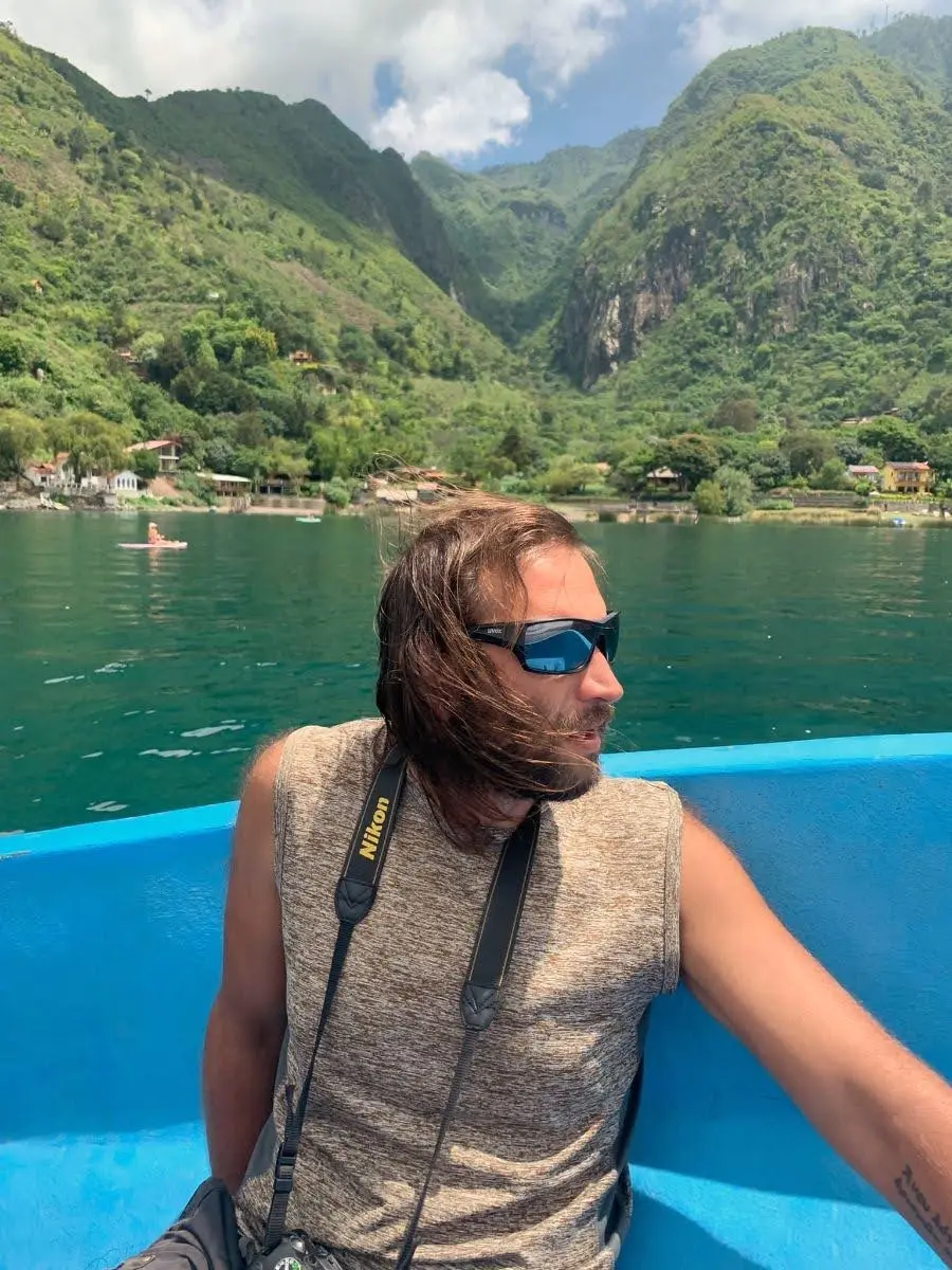 Approaching the dock of santa cruz la laguna at lake atitlan