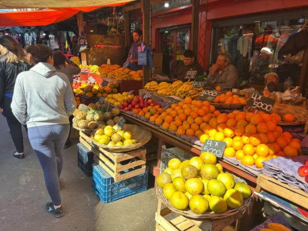 Fruit stalls in mercado 4 in acuncion, paraguay