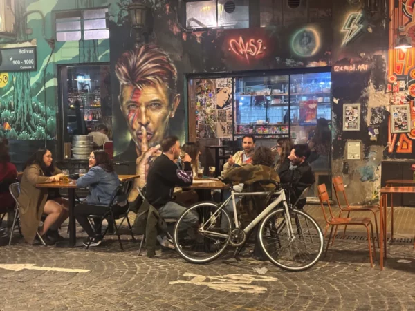 David Bowie mural on bar of san telmo, buenos aires