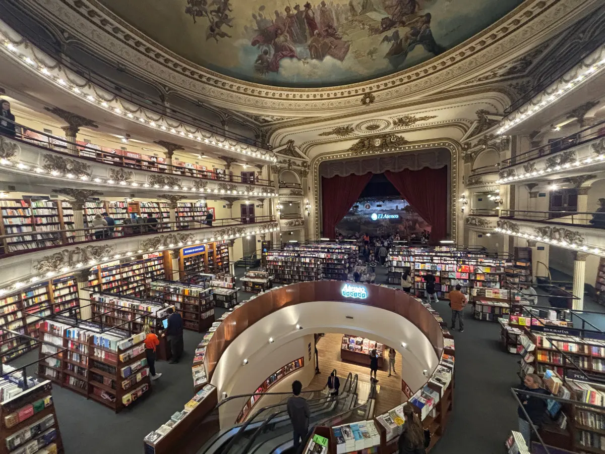 plush interior of El Ateneo Grand Splendid Bookstore in buenos aires