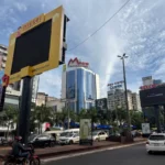 busy road in ciudad del este, paraguay