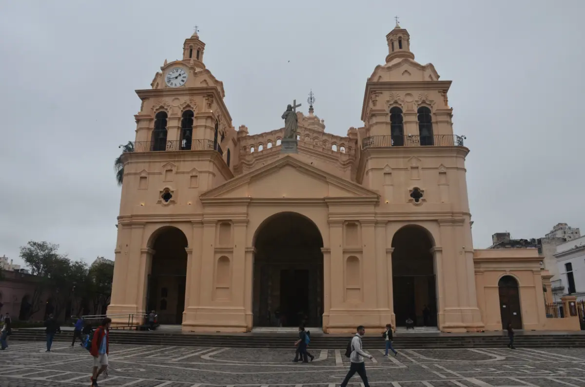 Cathedral of Our Lady of the Assumption at San Martín Square in. cordoba, argentina