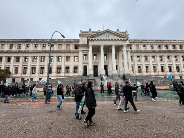Protests in front of the Municipal Palace of cordoba, argentina
