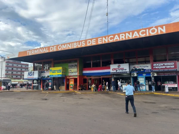 At the bus terminal of Encarnación, paraguay
