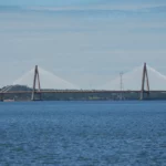 San Roque González de Santa Cruz International Bridge over parana river from Posadas, argentina to Encarnación, paraguay