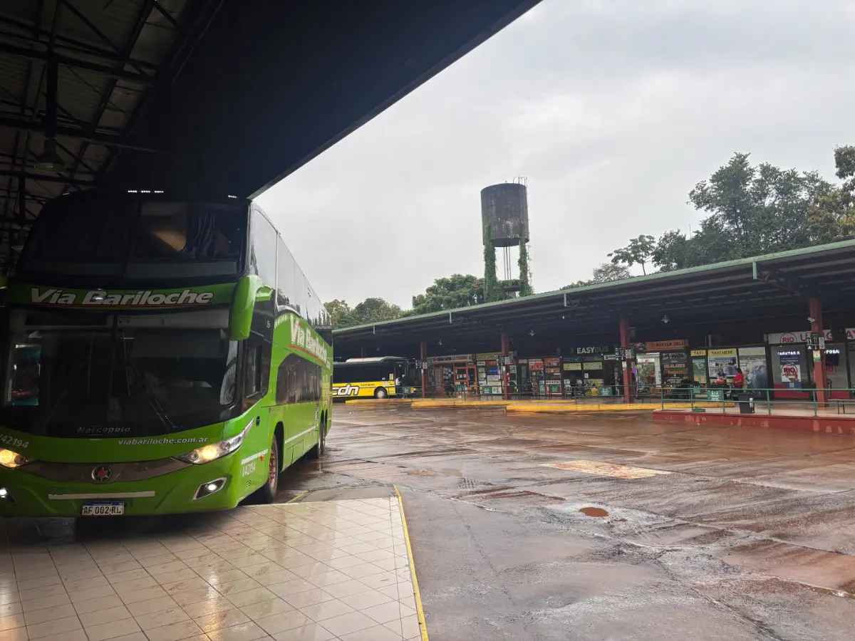 via bariloche green bus at the bus station in posadas, argentina