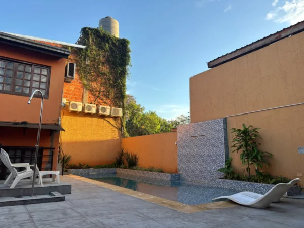 By the pool in Terra Iguazú Apart Hotel in puerto iguazu