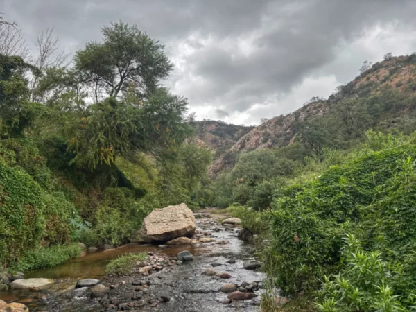 hiking Along the river in san marcos sierras