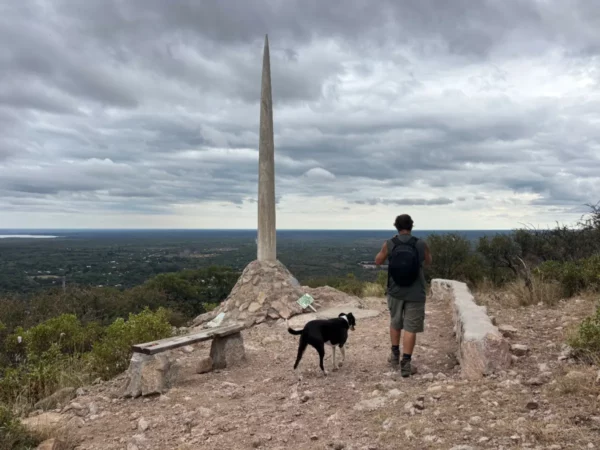 La Espina, thorn monument one slope above village of san marcos sierras in argentina