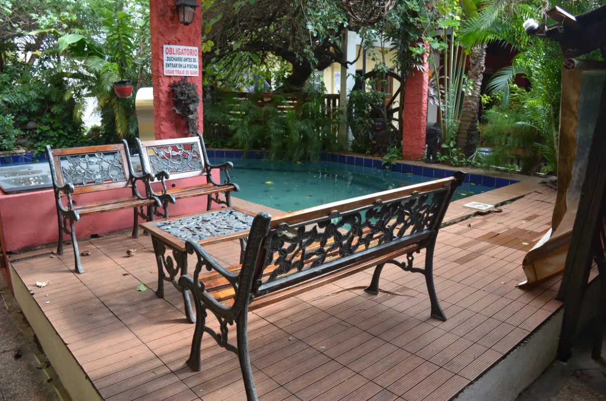 In the garden of Hotel Centro Villarrica in villarrica, paraguay