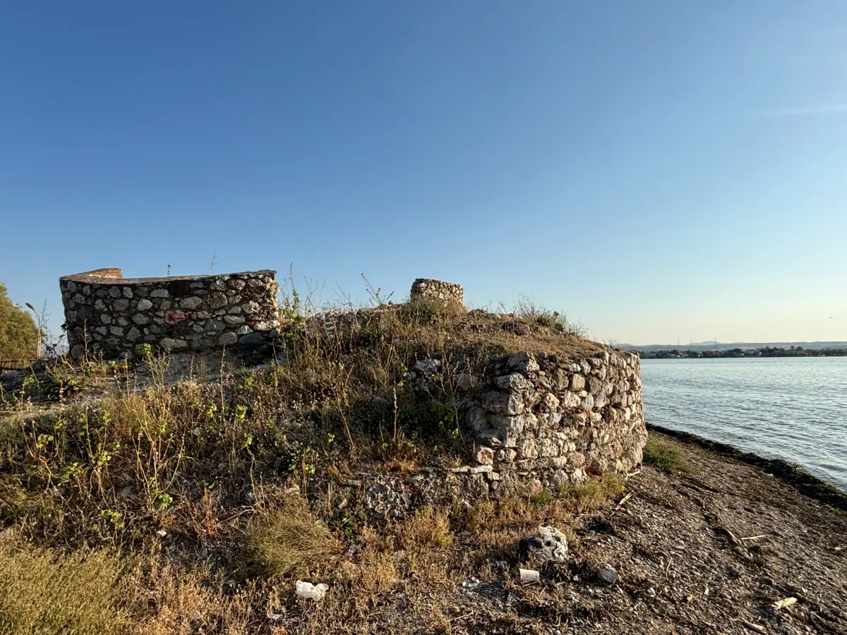 old fortification at bourtzi avlidos, evia island ,greece